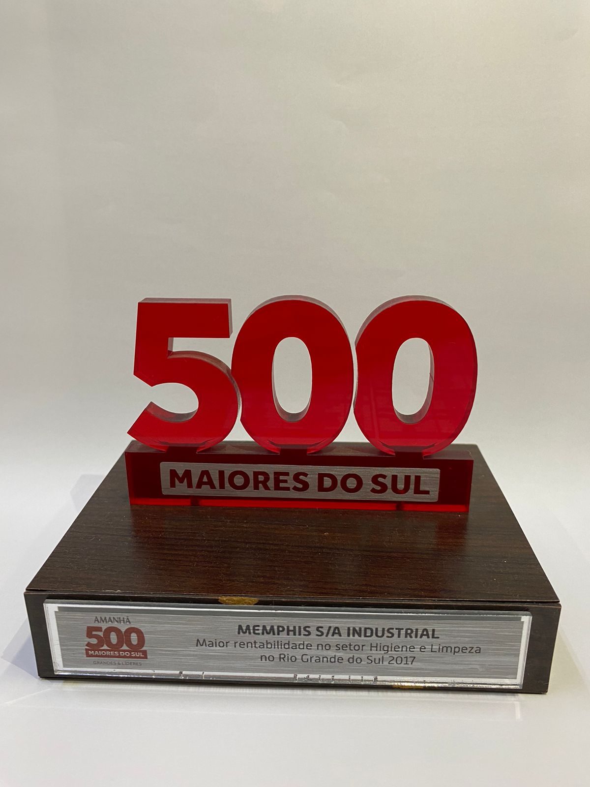 Por mais um ano consecutivo a Memphis é destaque entre as 500 Maiores do Sul. Reconhecida como a empresa mais rentável de Higiene e Limpeza pela Revista Amanhã: 500 Maiores do Sul.