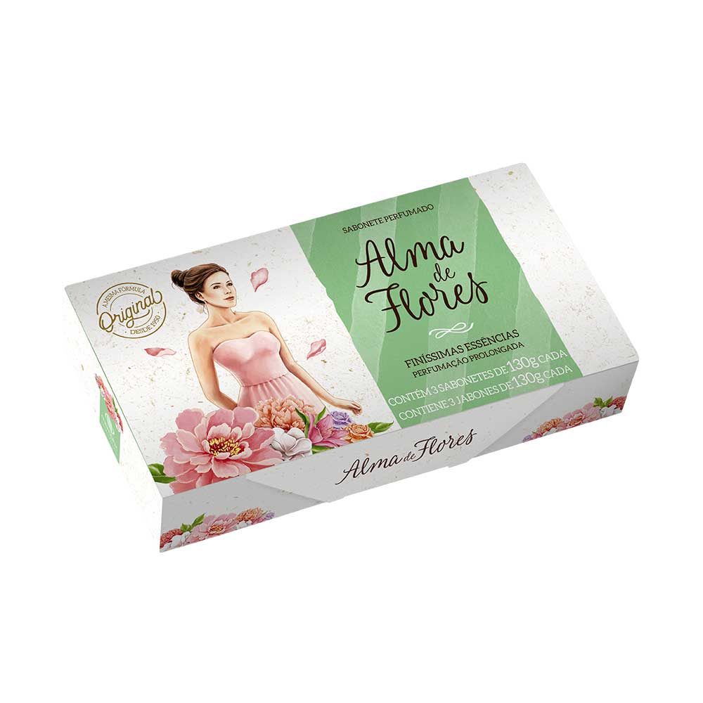 Estojo 3 Sabonetes Alma de Flores Clássico