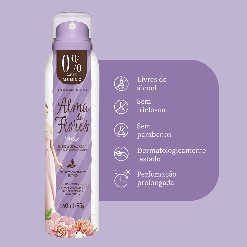 Desodorante Aerossol Alma de Flores Baunilha