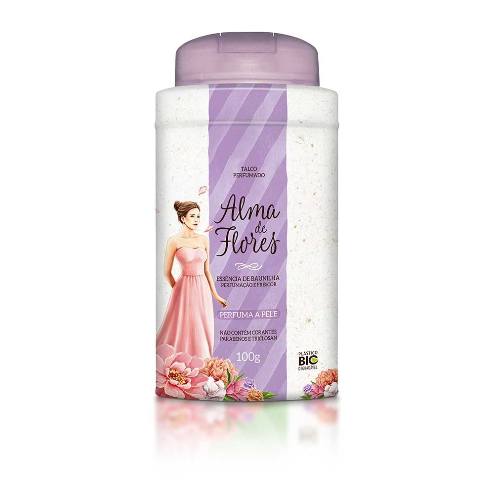 Talco Perfumado Alma de Flores Baunilha