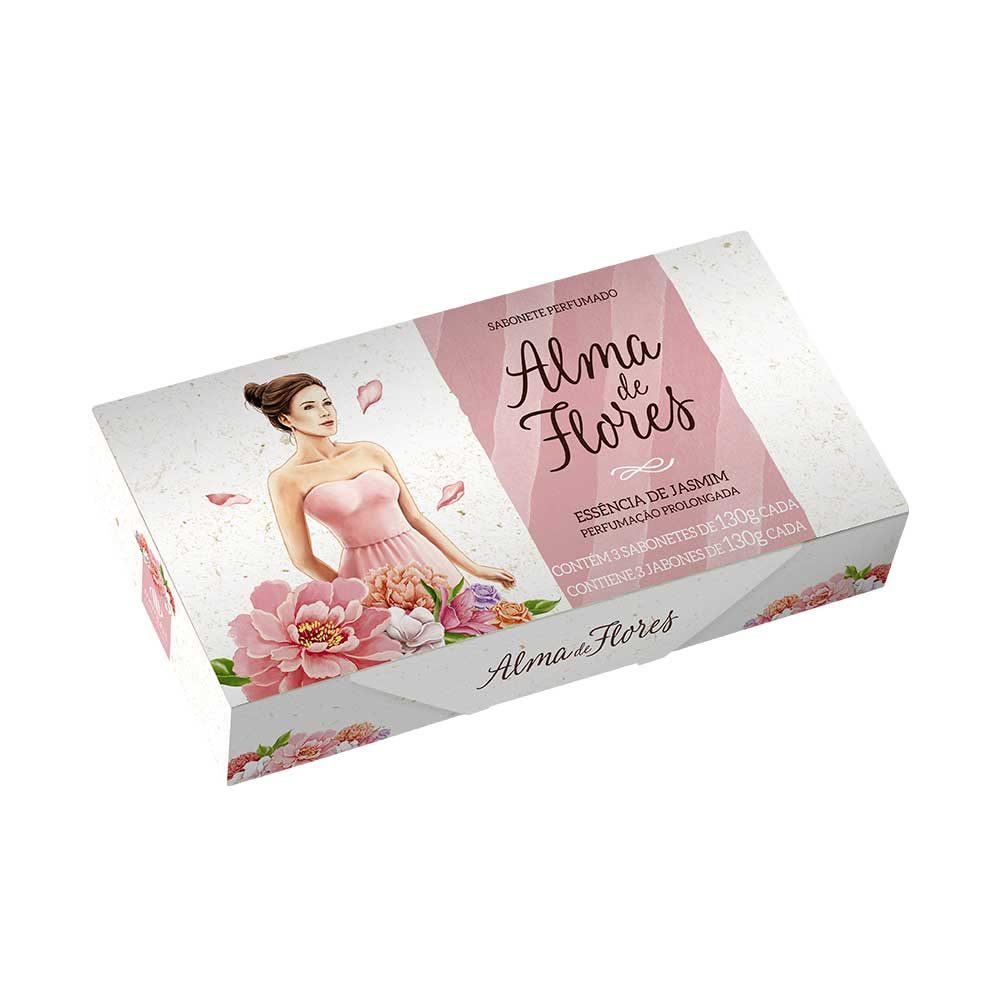 Estojo 3 Sabonetes Alma de Flores Jasmim