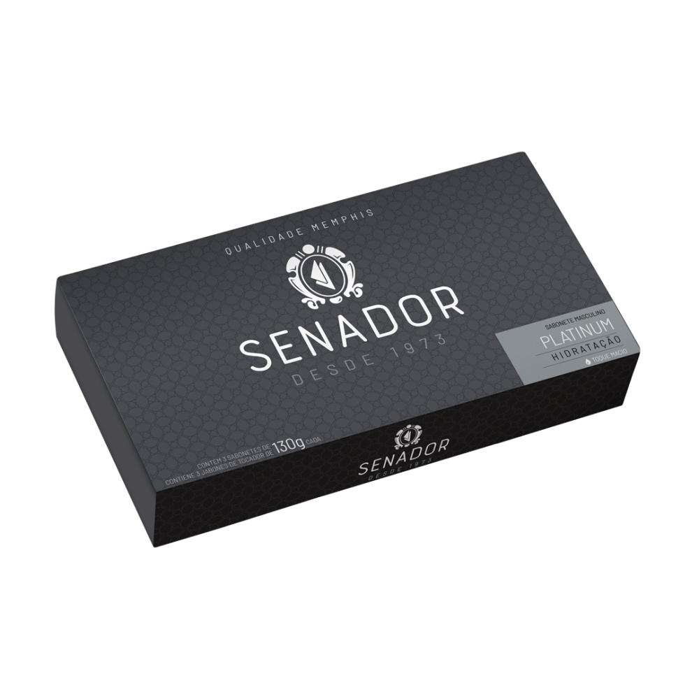 Estojo 3 Sabonetes Senador Platinum