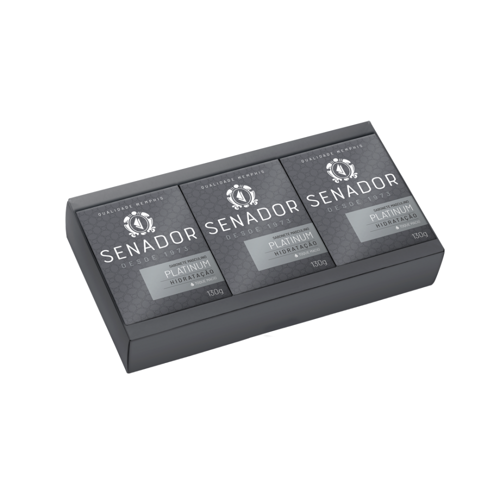 Estojo 3 Sabonetes Senador Platinum