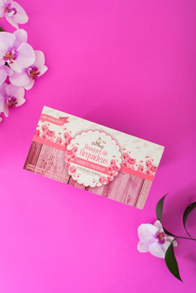 Estojo 3 Sabonetes Bouquet de Orquídeas
