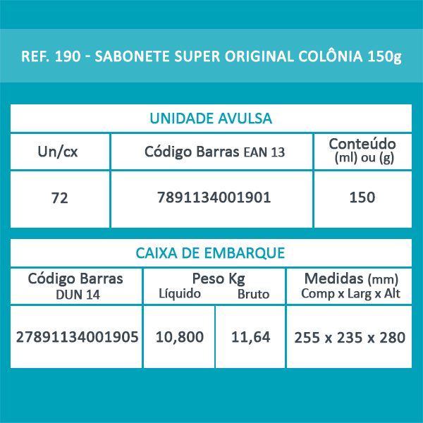 Sabonete Super Original Colônia