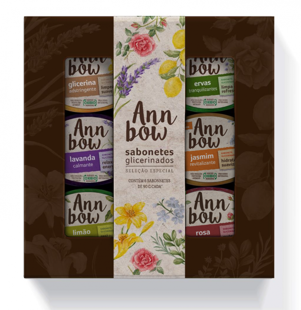 Estojo 6 sabonetes Ann Bow com janela