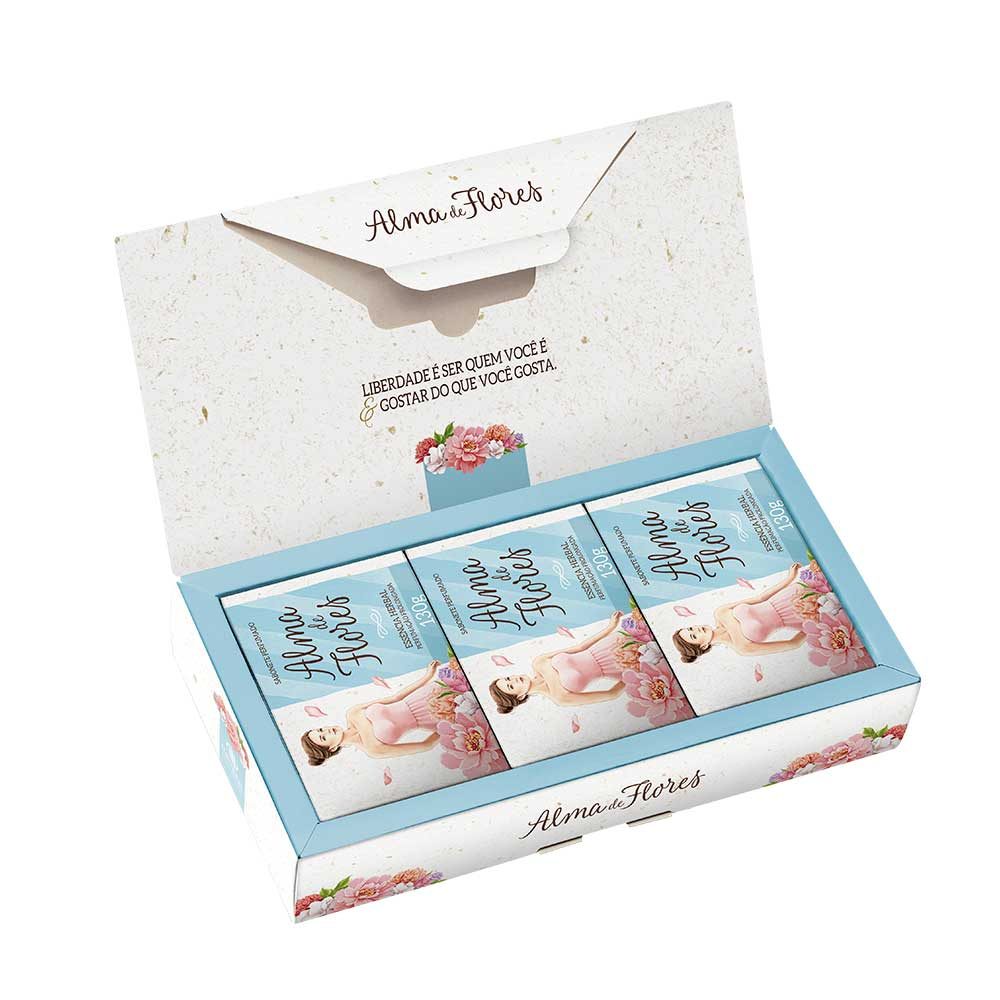 Estojo 3 Sabonetes Alma de Flores Herbal