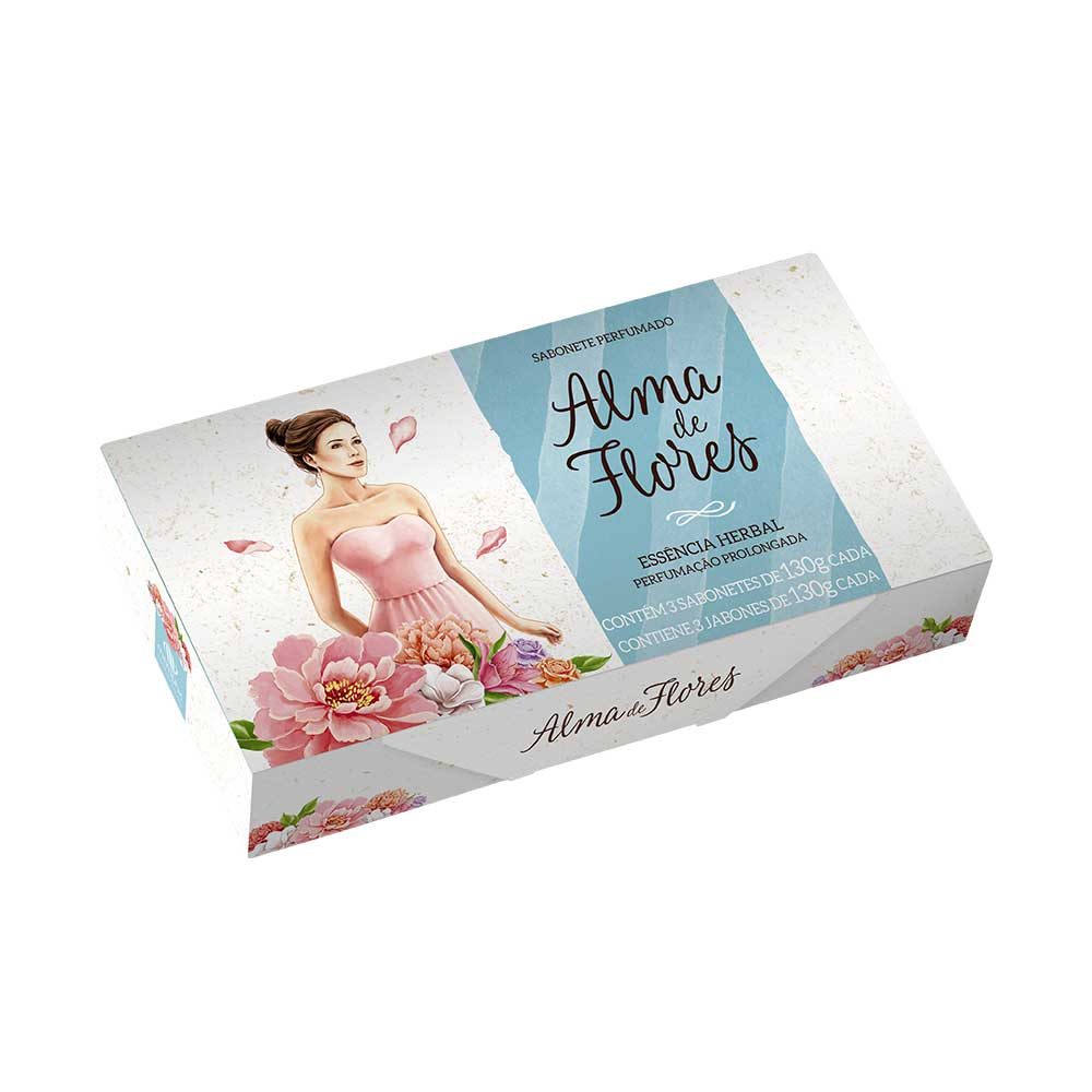 Estojo 3 Sabonetes Alma de Flores Herbal