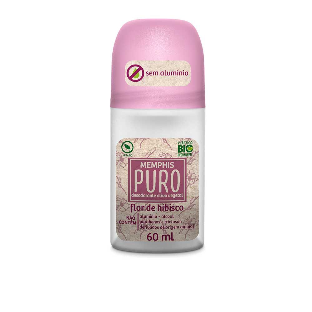 Desodorante Roll On Puro Sem Alumínio Hibisco
