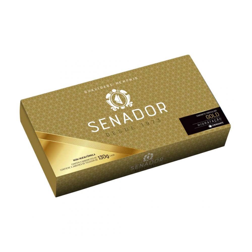 Estojo 3 Sabonetes Senador Gold 390g