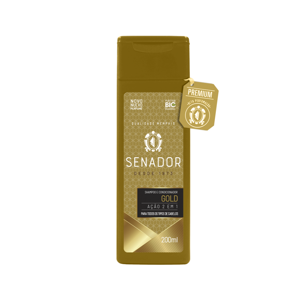 Shampoo 2 em 1 Senador Gold 200ml
