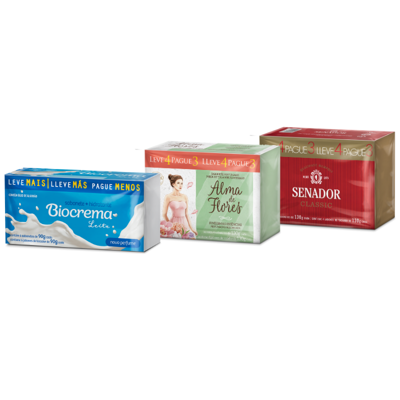 NOVOS PACKS PROMOCIONAIS ALMA DE FLORES, SENADOR E BIOCREMA